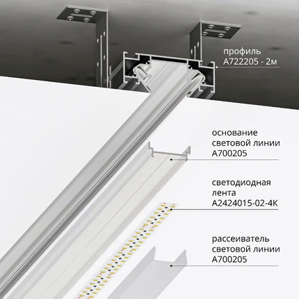 Профиль для монтажа накладного шинопровода Arte Lamp OPTIMA-ACCESSORIES A723305